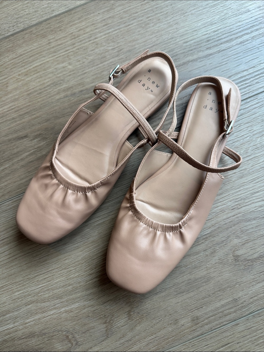 a new day Nude Blush Square-Toe Slingback Flats